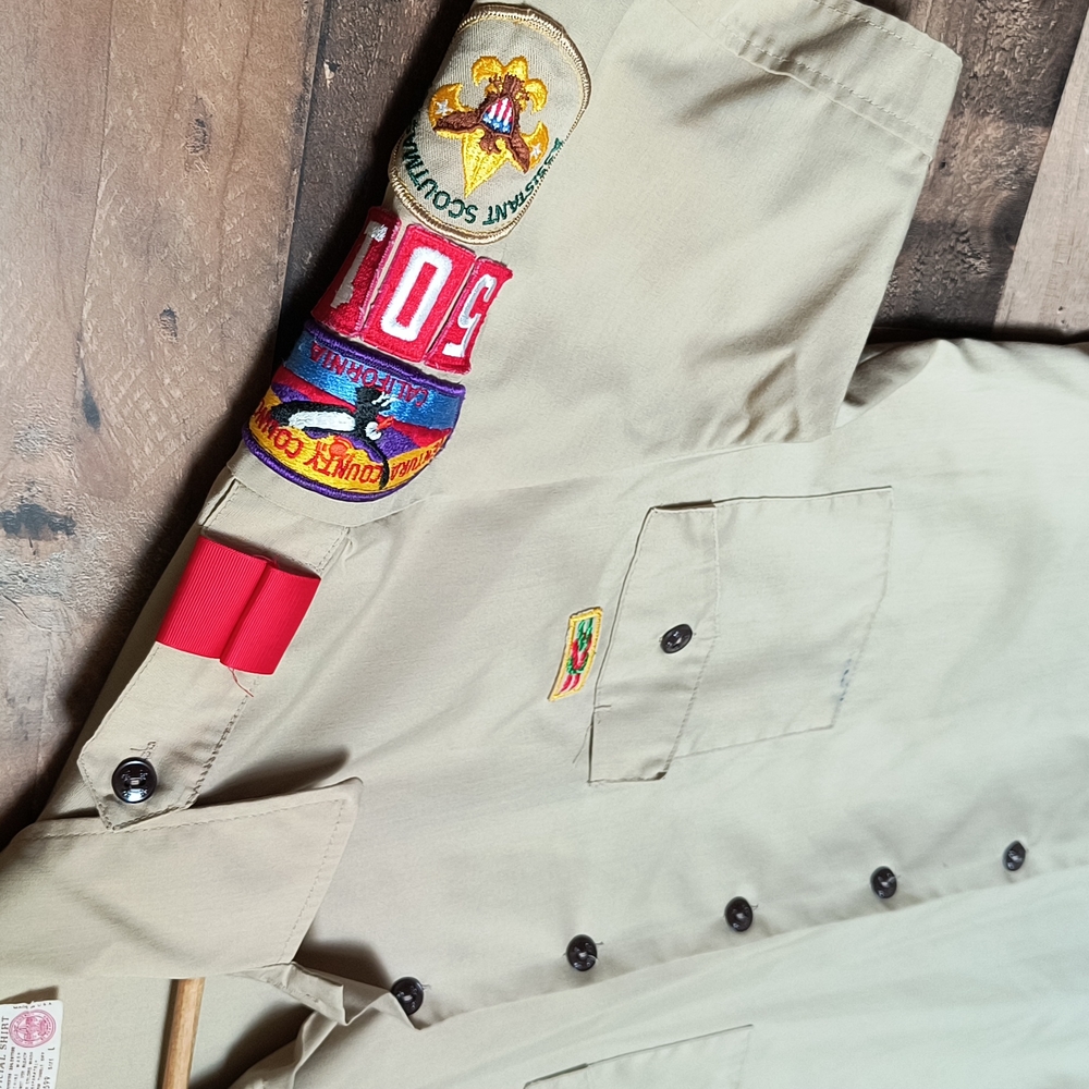 VTG Boy Scouts Of America Assistant Scouts Master Short Sleeve Shirt Sz L Men - Picture 4 of 11